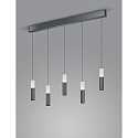 LED Pendelleuchte LIDOS, IP20, direkt / indirekt, 5-flammig, 55W 2700K 4350lm, CRi >90, dimmbar, EASY-Lift, schwarzchrom