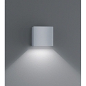 Helestra LED Au�enwandleuchte SIRI 44, IP54, eckig, Up/Down, verstellbar, 7W 3000K 390lm, CRi >90, dimmbar, silbergrau