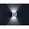 LED Au�enwandleuchte SIRI 44-L, IP54, eckig, Up/Down, verstellbar, 15W 3000K 850lm, CRi >90, dimmbar, silbergrau