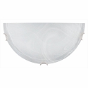 Wall lamp RUN, semicircular, 30 x 15 x 8cm, white alabaster glass, matt nickel
