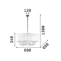 Pendelleuchte SWAN SP6, 6-flammig, E14, wei�