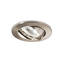 Recessed light SWING, IP20, � 8.2cm, GU10 max. 50W, zinc casing, adjustable, nickel