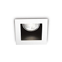 Einbau-Downlight FUNKY, IP20, 9 x 9cm, GU10 max. 50W, Wei� / Reflektor schwarz