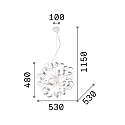 Pendelleuchte VORTEX SP6, 6-flammig, E14, Silber