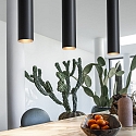 Ideal Lux Pendelleuchte LOOK SP1 D06, IP20, � 6cm / 40cm, GU10 max. 28W (inkl. LED 7W 3000K 540lm 50�, CRi >90, on-off), schwarz