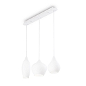 Pendant luminaire SOFT SB3, 3 flames, G9, 40W, white