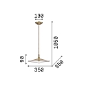 Ideal Lux Pendant luminaire CANTINA SP1 BIG, E27, antique brass