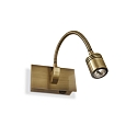 LED Displayleuchte / Wandleuchte DYNAMO AP1, Spot mit Flexarm + Schalter, 3W 4000K, Messing antik