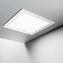 Ideal Lux LED Einbau-Fl�chenleuchte GROOVE SQUARE, IP20, schaltbar, wei� / satiniert, 22.7cm, 30W 3000K 2250lm 110�, wei�