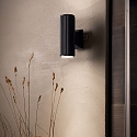 Ideal Lux Outdoor wall luminaire BASE, IP44, Up/Down, 2x GU10 max. 28W, height 18cm, matt black