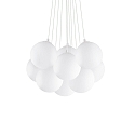 Pendelleuchte MAPA PLUS, 11-flammig, � 58cm, E14, Metall / �tzglas wei�