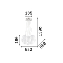 Ideal Lux Pendelleuchte MAPA PLUS, 11-flammig, � 58cm, E14, Metall / �tzglas wei�