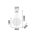 Ideal Lux Pendelleuchte MAPA PLUS, 22-flammig, � 80cm, E14, Metall / �tzglas wei�