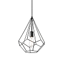 Pendelleuchte AMPOLLA 3, Diamant lang, Schirm Ø 30cm / H 42cm, E27, höhenverstellbar, Schwarz