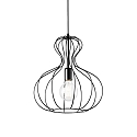 Pendelleuchte AMPOLLA 1, Tailliert, Schirm Ø 35cm / H 38cm, E27, höhenverstellbar, Schwarz