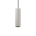 Pendant luminaire OAK ROUND, IP20, � 7cm, GU10 max. 35W, cement grey / black cable
