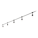 Ideal Lux Outdoor fairy lights FIESTA, IP44, 5x E27, lenght 303cm, with plug and coupling, black