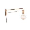 Wall luminaire TRIUMPH AP1, 1 flame, E27, with switch and fabric coated cable, antique brass