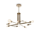 Pendant luminaire TRIUMPH, 8 flames, � 92cm, E27, antique brass