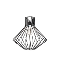 Pendelleuchte AMPOLLA 4, Diamant breit, Schirm � 39.5cm / H 42cm, E27, h�henverstellbar, Schwarz