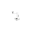 Ideal Lux Pendant luminaire TALL BIG, � 13.5cm / height max. 592cm, E27 max. 42W, open, black