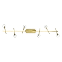 Wall / Ceiling luminaire MARACAS, 6 flames, incl. G4 2W 3000K, satined brass / clear