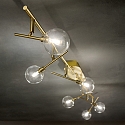 Ideal Lux Wall / Ceiling luminaire MARACAS, 6 flames, incl. G4 2W 3000K, satined brass / clear