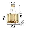 Ideal Lux Pendant luminaire PAN, 5 flames, � 47cm, E27, adjustable height