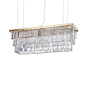 Pendant luminaire MARTINEZ, 8 flames, lenght 103cm, E14, gold / chrystal glass