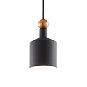 Pendant luminaire TRIADE-1, � 15cm / H 28cm, E27, dark grey / gold decor