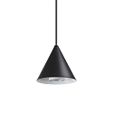 Pendant luminaire, A-LINE, � 13cm, GU10, matt black / shade white on the inside