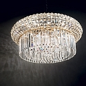 Ideal Lux Pendant luminaire NABUCCO, 18 flames, � 70cm, E14, gold / clear chrystals