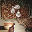 Ideal Lux Pendelleuchte BERGEN 2, � 16cm / H 38cm, E27, Relief-Rauchglas / Holz / Schwarz