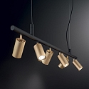 Ideal Lux Pendant-/Ceiling luminaire DYNAMITE SP6, incl. 6x GU10 7W 3000K, adjustable, brass plated / black