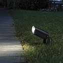 Outdoor LED Bodenstrahler STARLIGHT, IP68 IK07, 24V DC, Aluminium dunkelgrau, � 7.5cm, 10W 3000K 850lm 30�