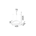 Ideal Lux pendant luminaire GEMINI 425 round, adjustable IP20, white