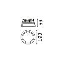 LED Einbauleuchte DEEP, IP20, � 10.3cm, Aluminium wei� / diffus, 10W 3000K 1200lm 70�