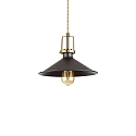 Pendant luminaire ERIS-3, E27, metal / details in satined gold / fabric coated cable, black