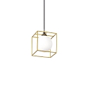 pendant luminaire LINGOTTO SP1 1 flame, adjustable G9 IP20, black matt, satined brass 