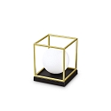 table lamp LINGOTTO TL1 BIG square, with switch E14 IP20, black matt, satined brass 