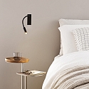 wall luminaire IO with switch, with flex arm IP20