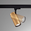 Ideal Lux 3-phase spot FOX 25W BIG / ON-OFF 830 adjustable, on/off IP20, satined brass 