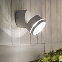 Ideal Lux outdoor wall luminaire OMEGA round IP54, white