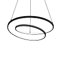 pendant luminaire OZ D80 DALI/PUSH round, DALI controllable IP20, black matt dimmable