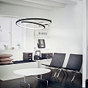 Ideal Lux LED Pendelleuchte OZ D60 ON-OFF, IP20, � 60cm, CRi >90, DALI dimmbar, 55W 3000K, schwarz