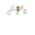 ceiling luminaire HERMES 5 flames G9 IP20, satined brass dimmable
