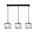 pendant luminaire LINGOTTO SP3 SINGLE 3 flames, 3-fold, adjustable G9 IP20, black matt 