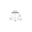 Ideal Lux Pendelleuchte LINGOTTO, IP20, 3-flammig, einzeln abgependelt, 3x G9 (inkl., max. 28W), schwarz, schwarz / �tzglas wei�