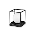 Tischleuchte LINGOTTO TL1 BIG, IP20, 22 x 18.5cm, E14 max. 28W (exkl.), mit Schalter, schwarz / �tzglas wei�