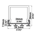 Accessory for profile series WING20, cover, length 200cm